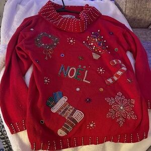 Victoria Jones Woman Red Holiday Sweater